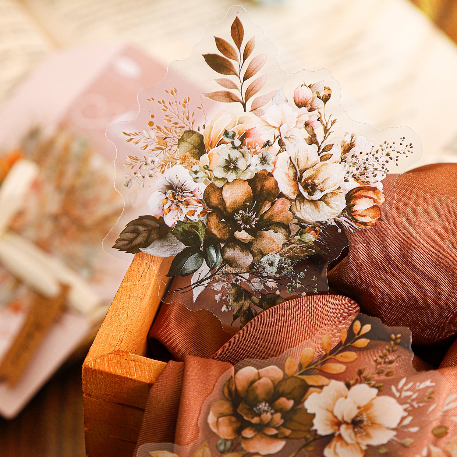 0226 Amber flower shadow Series Stickers -20Pcs each pack
