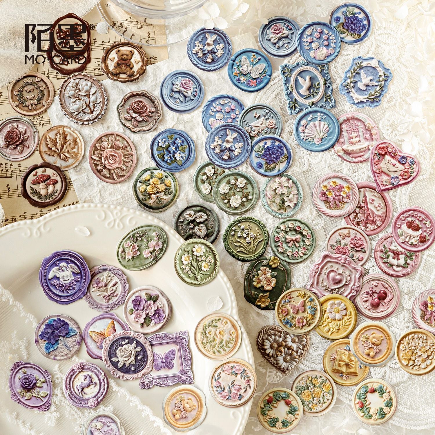 0226 Time Mailbox Series Embossed Stickers -20Pcs each pack
