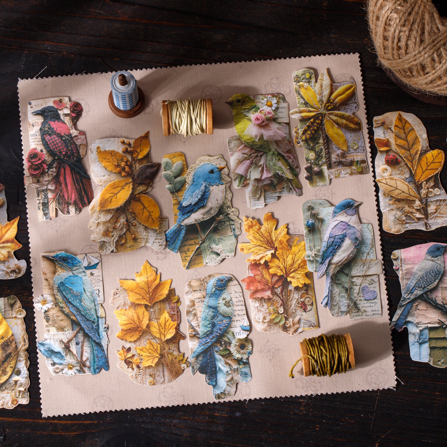 260316 The Art of Vintage Patchwork Solid Sticker -20Pcs each pack