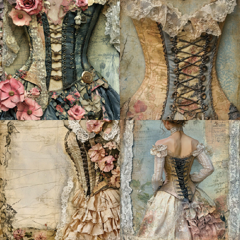 1127 Medieval skirt background paper 22034C -24Pcs each pack