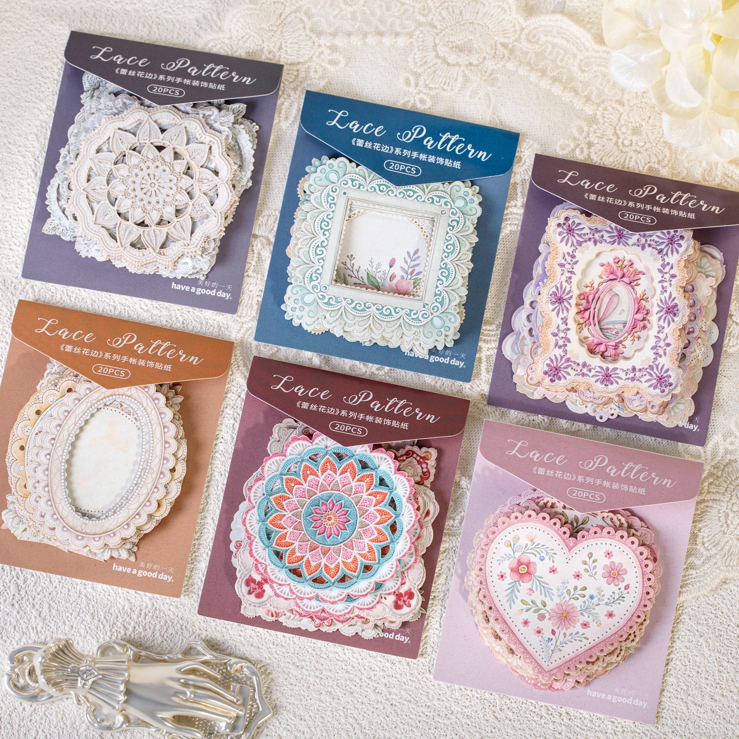 0916 Lace border Solid Sticker -20Pcs each pack