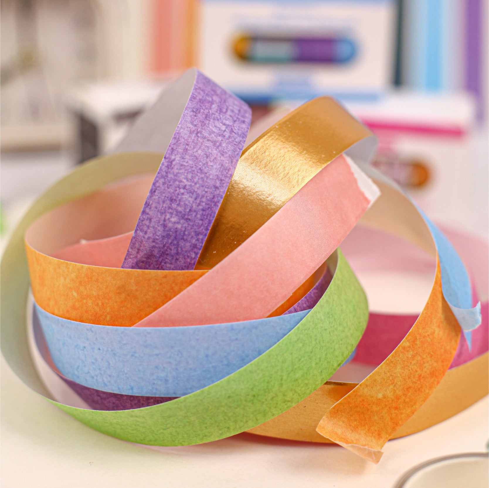 1014 Colorful Washi Tape 1 Set 4 rolls 1.5cm*2m