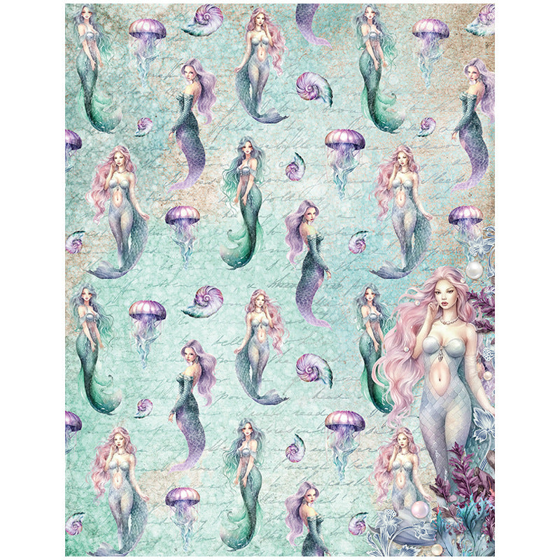 0404 Mermaids background paper -12Pcs each pack
