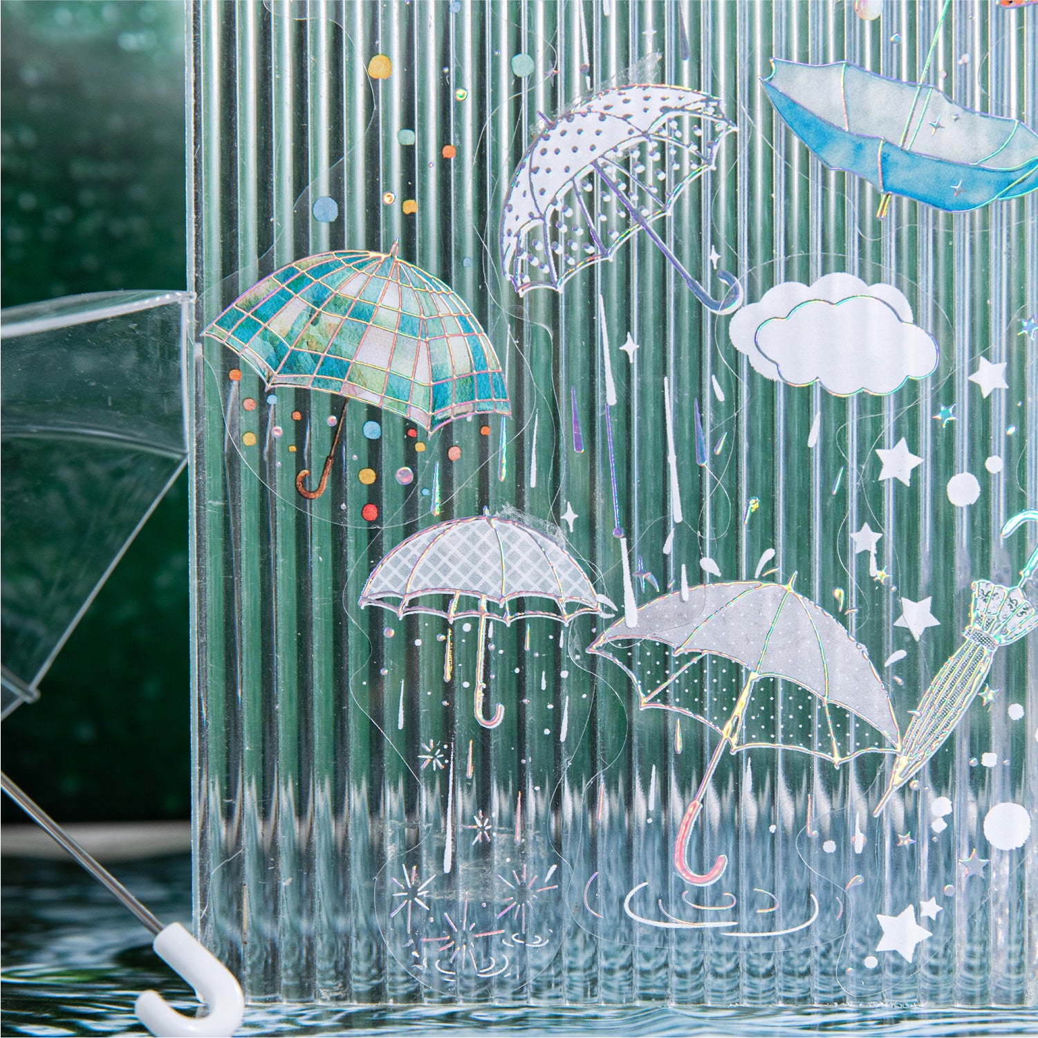 0828 Umbrella PET Sticker -20Pcs each pack