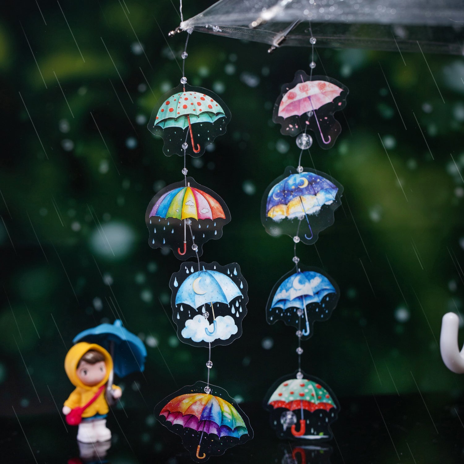0730 Umbrella PET Sticker -50Pcs each pack