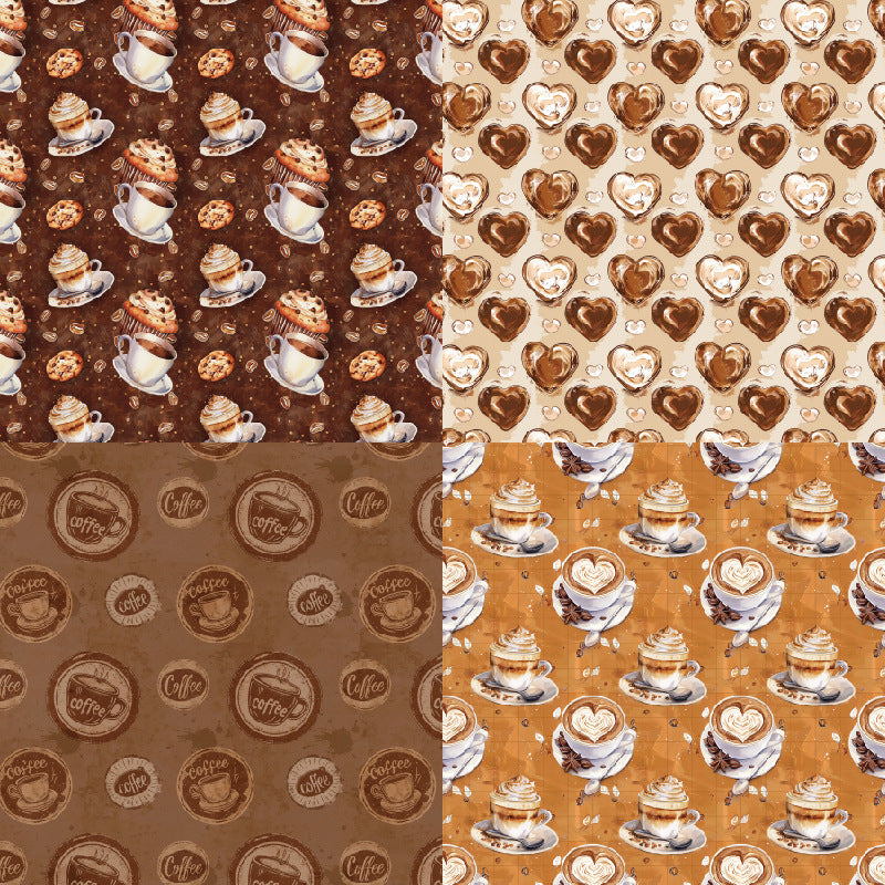 0929 Mocha stories background paper R2585 -24Pcs each pack
