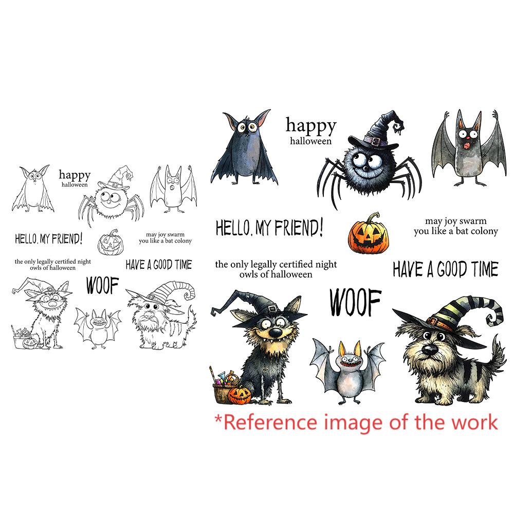 1024 Halloween bat puppy Clear Stamp and metal cutting dies cut