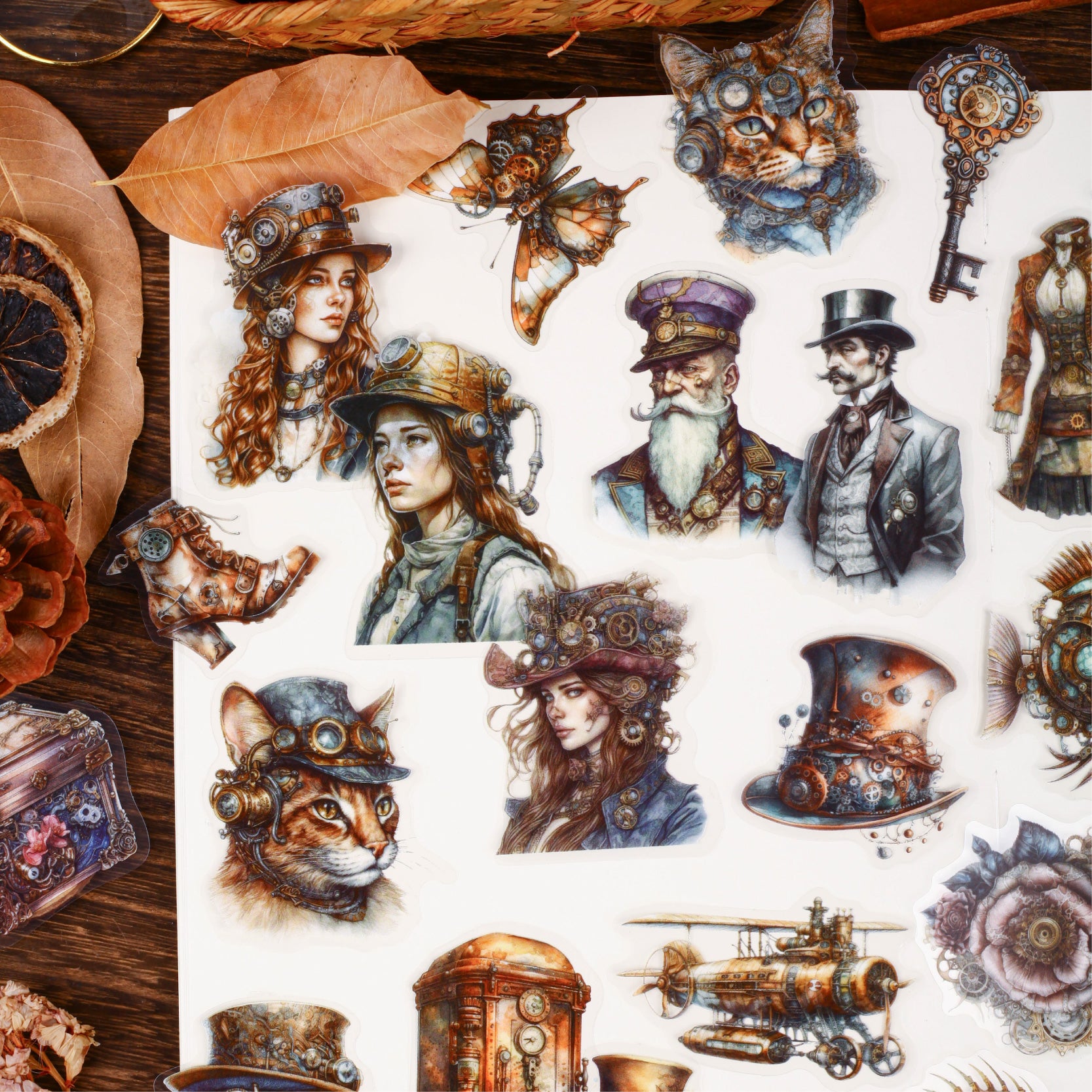1112 Steampunk era PET sticker -20Pcs each pack