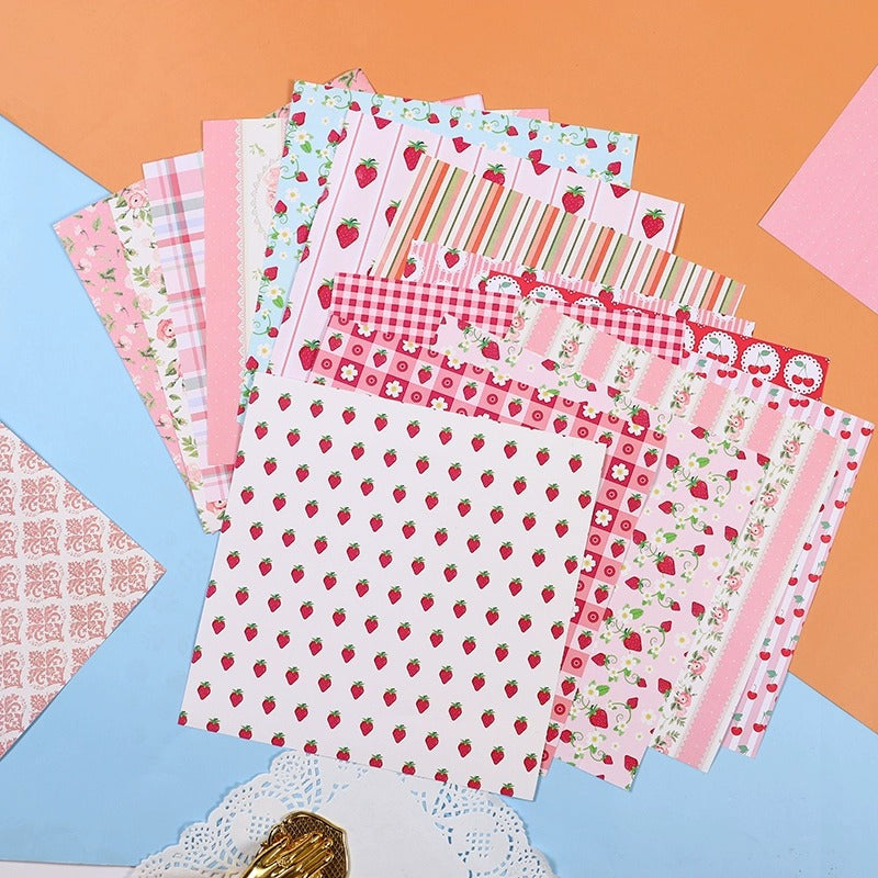0722 Pink and Strawberry background paper -20Pcs each pack