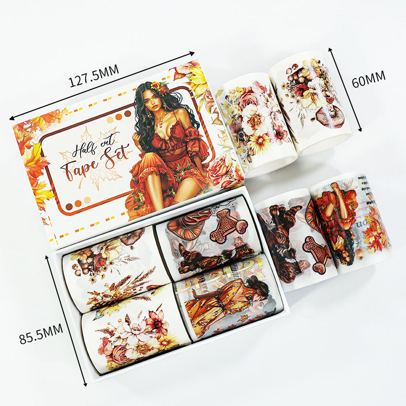 T-123- Orange Maple Autumn Tape Set *pre-cut