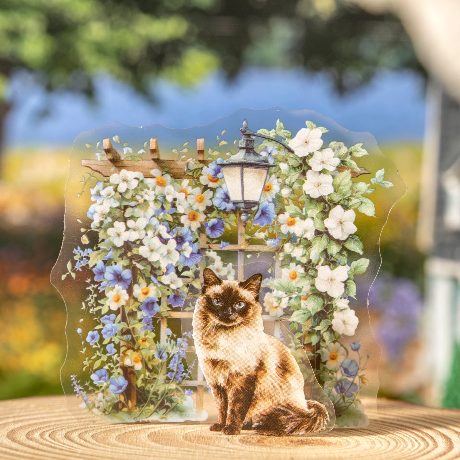 0317 Cat in the Backyard Series Sticker -15Pcs each pack