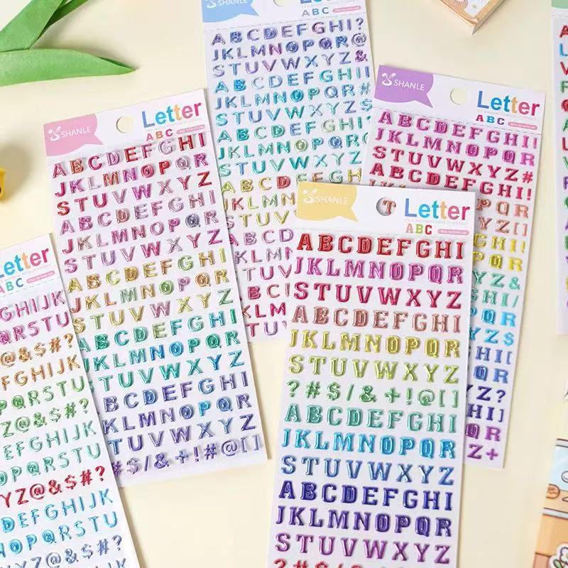 3D Colored letters Stickers -1Pcs each pack