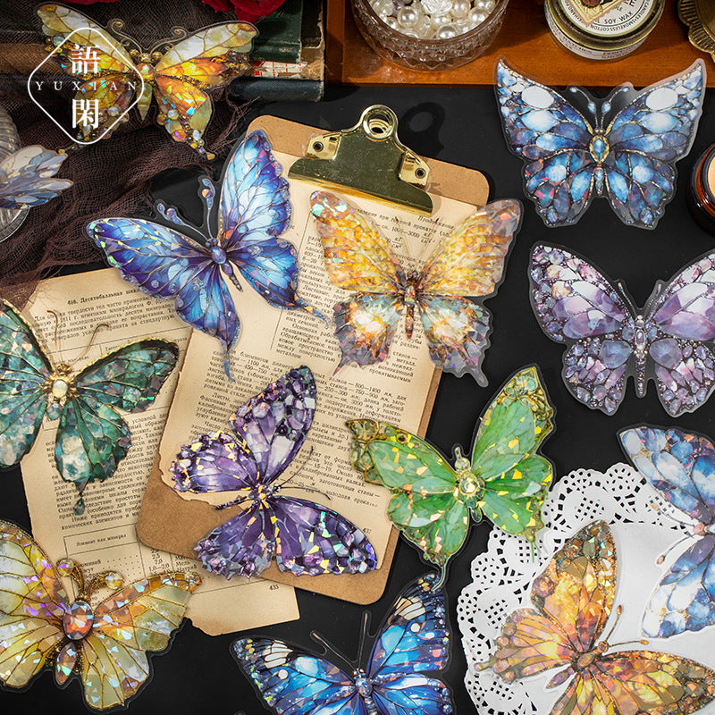 0310 Jewel Butterfly Series Stickers -6Pcs each pack