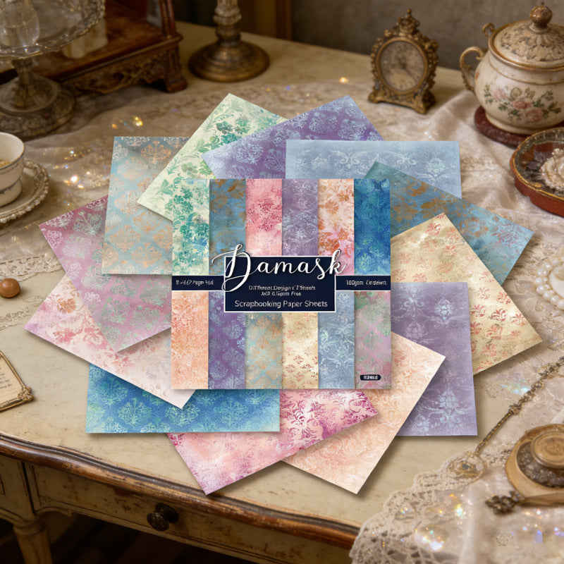 260411 Vintage Damask Background Paper R2608 -24Pcs each pack