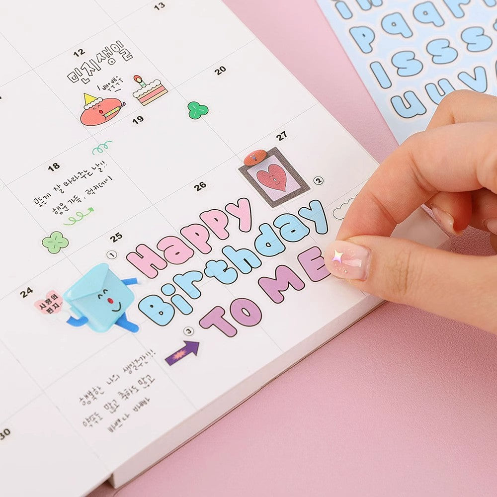 260120 English letters sticker -8Pcs each pack