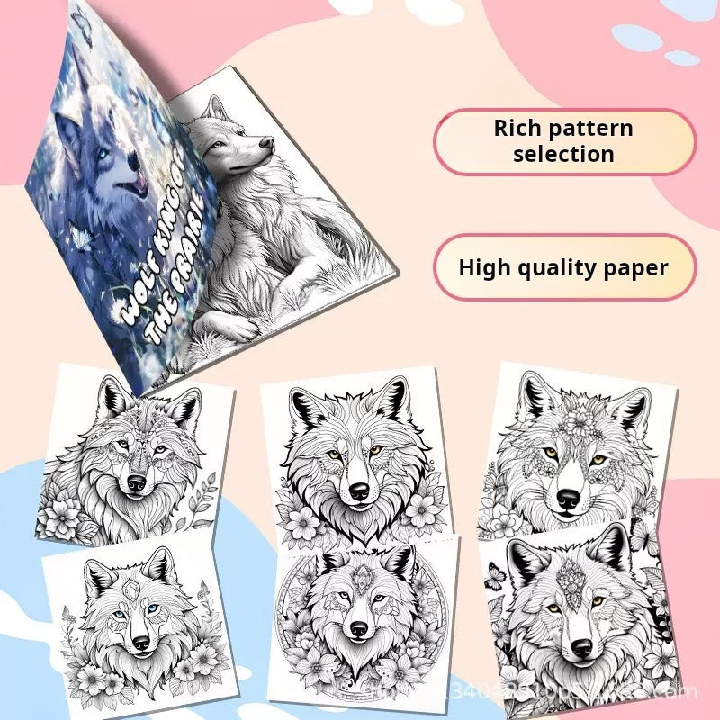 0531 Wolf King of theprairie coloring book