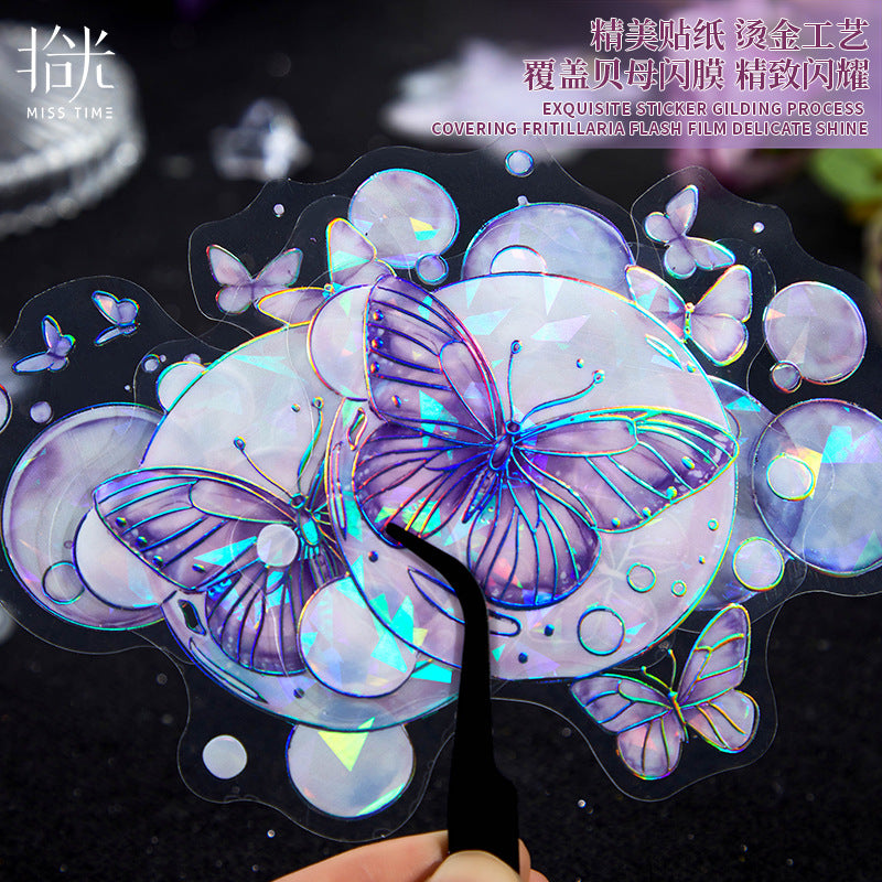 0221 Phantom Butterfly Mirage Series sticker -10Pcs each pack