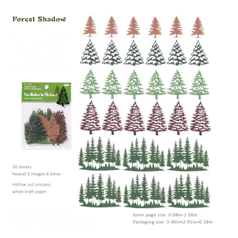 260105 Winter collection die cut Solid paper -30Pcs each pack