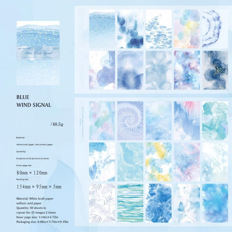 0531 Watercolor material solid vellum paper -50Pcs each pack