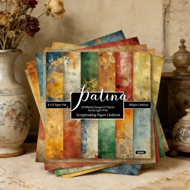 260411 Vintage Patina Background Paper R2605 -24Pcs each pack