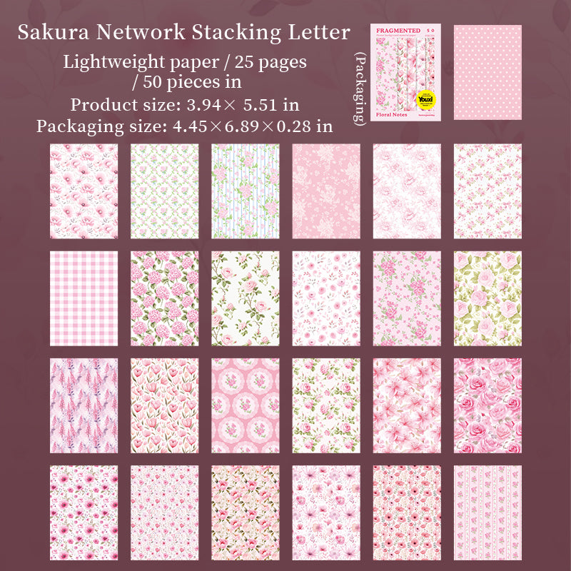 0612 Flowers Paper -50Pcs each pack