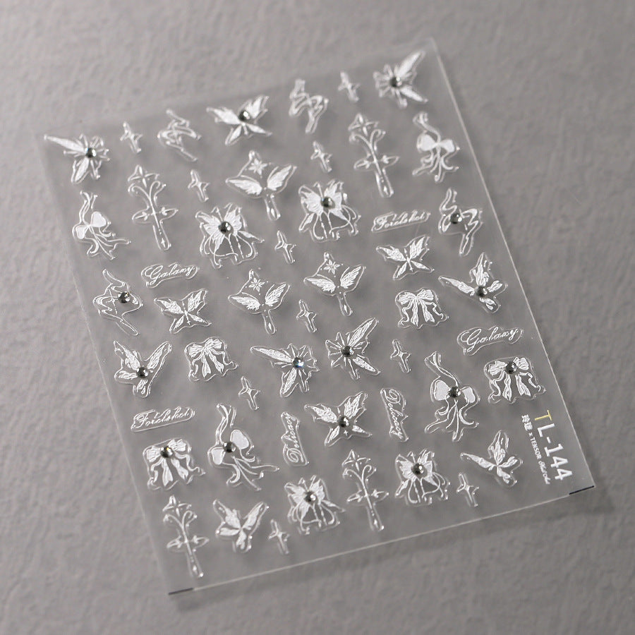 M-38- Butterfly Embossed Mini sticker 1 Pcs