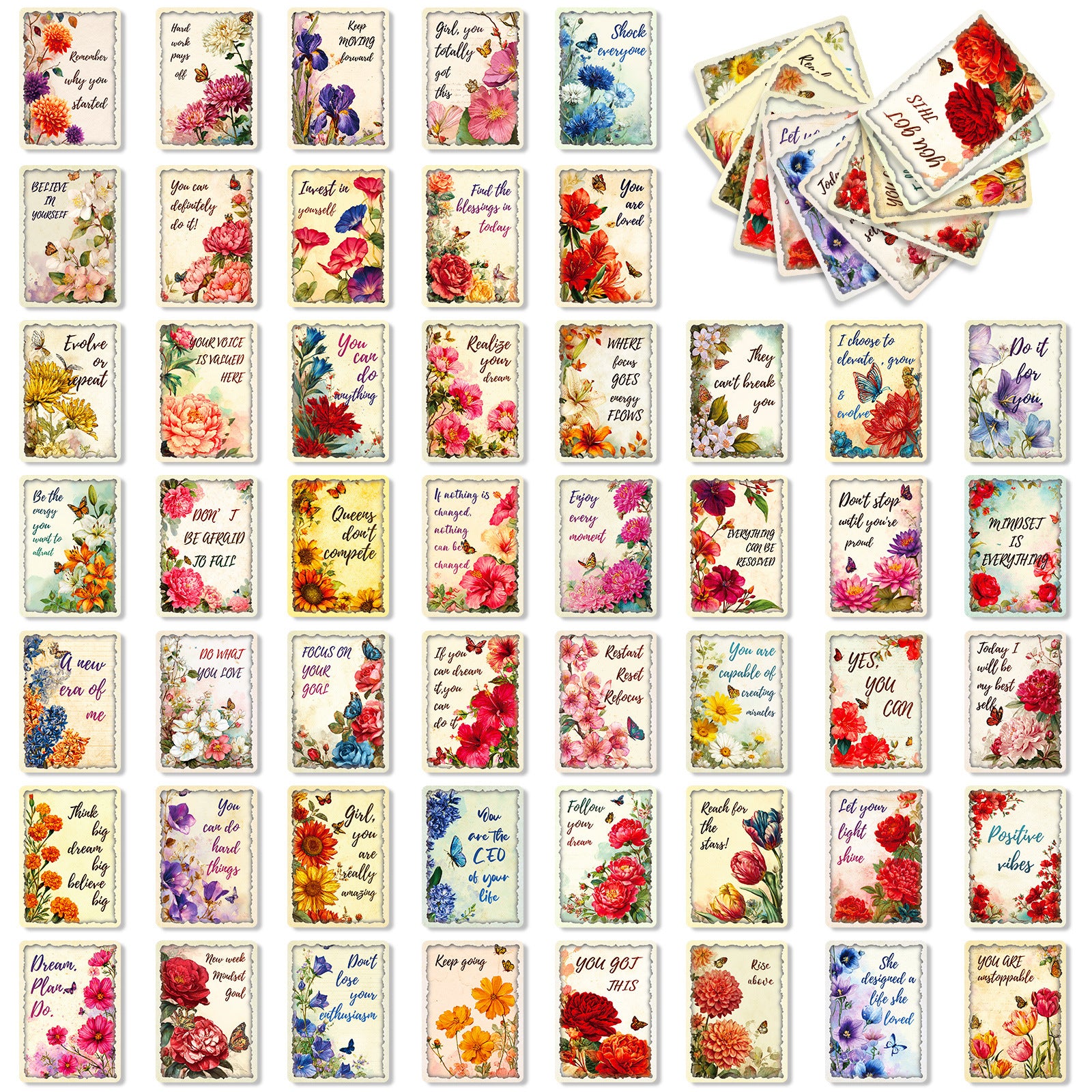 0918 Vintage flowers card Cards ATC card 50pcs 2.5*3.5 inch