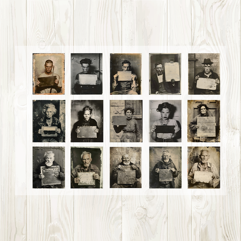 A4 Crime Photos matte PET pre-cut large sticker 1 pack 2 sheets