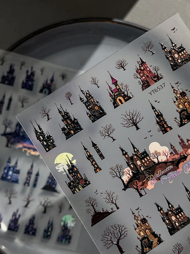 0824 M194- Castle Embossed Mini sticker 1 Pcs