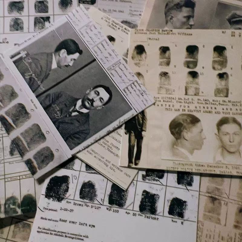 0729 A4 size Vintage Crime Files Style Paper 2 pcs