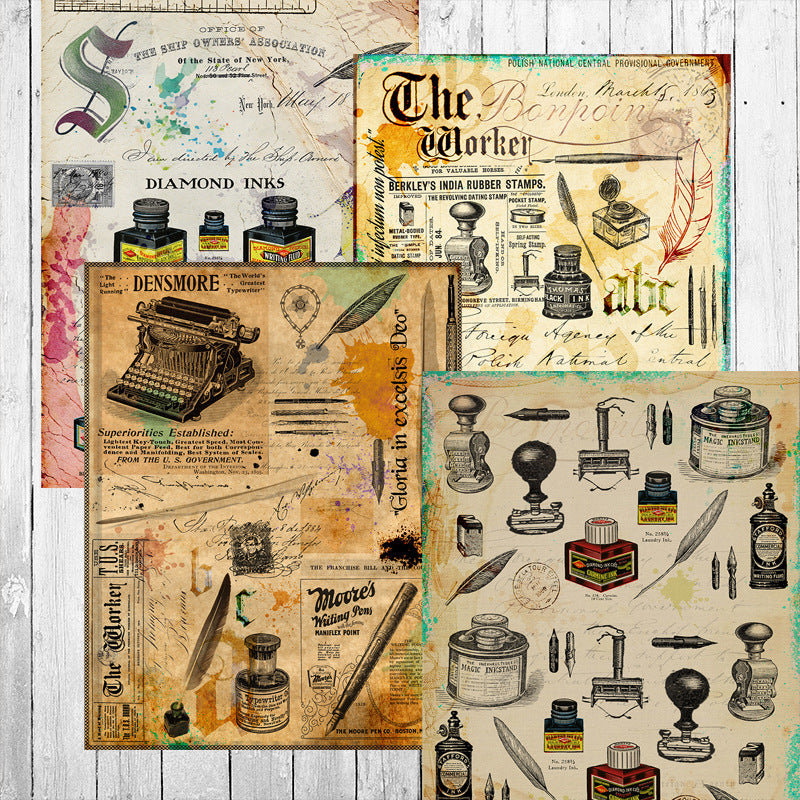 0716 A5 Vintage background paper PA5211 -8Pcs each pack
