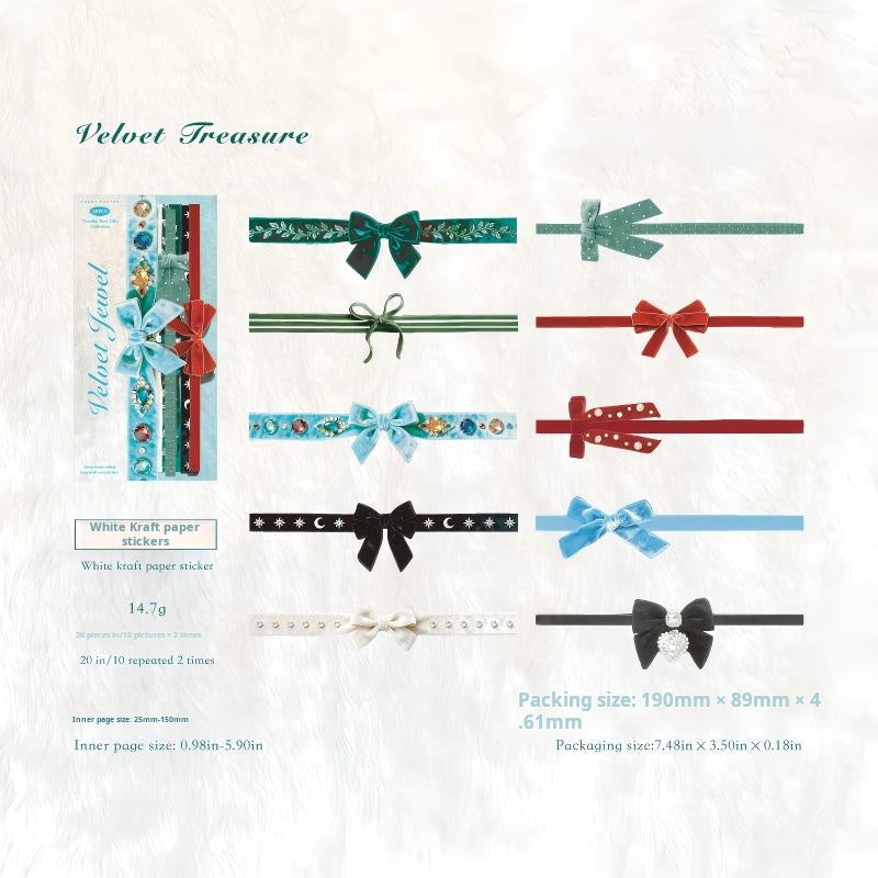 260112 Bow Solid cardstock sticker -20Pcs each pack