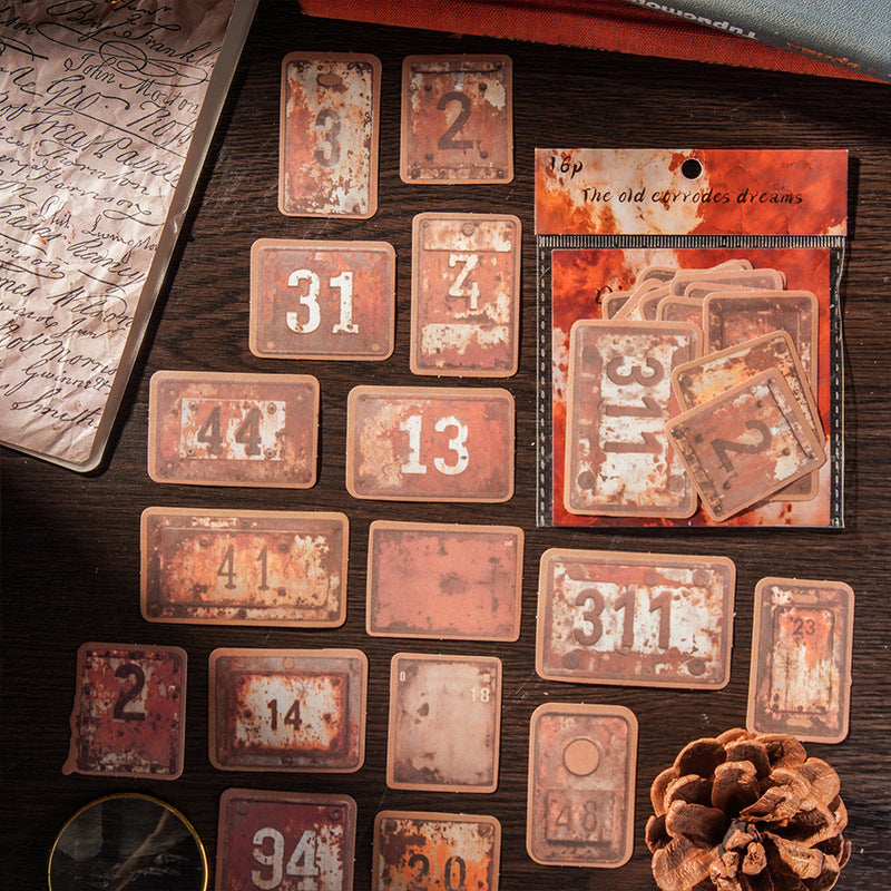 0509 The Old Corrodes Dreams Series Solid Stickers -16Pcs each pack