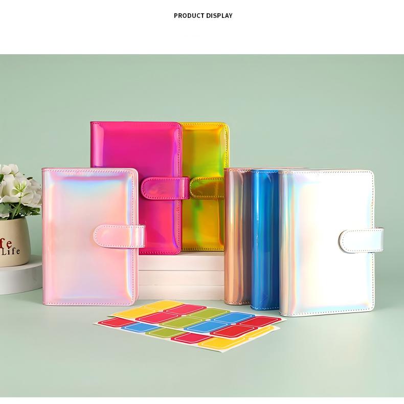 A6 6-Ring Loose-Leaf Binder Cover, Laser Organizer Shell Only (No Inner Pages) for DIY Journal
