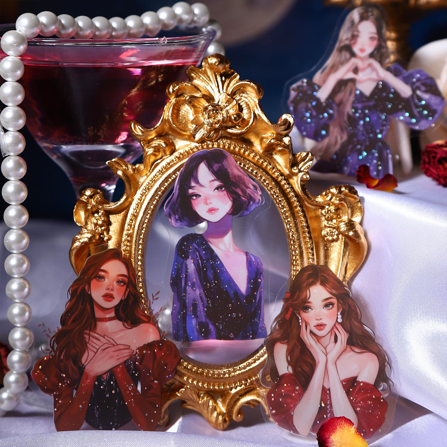 0310 Dinner under the moonlight Series Stickers -20Pcs each pack