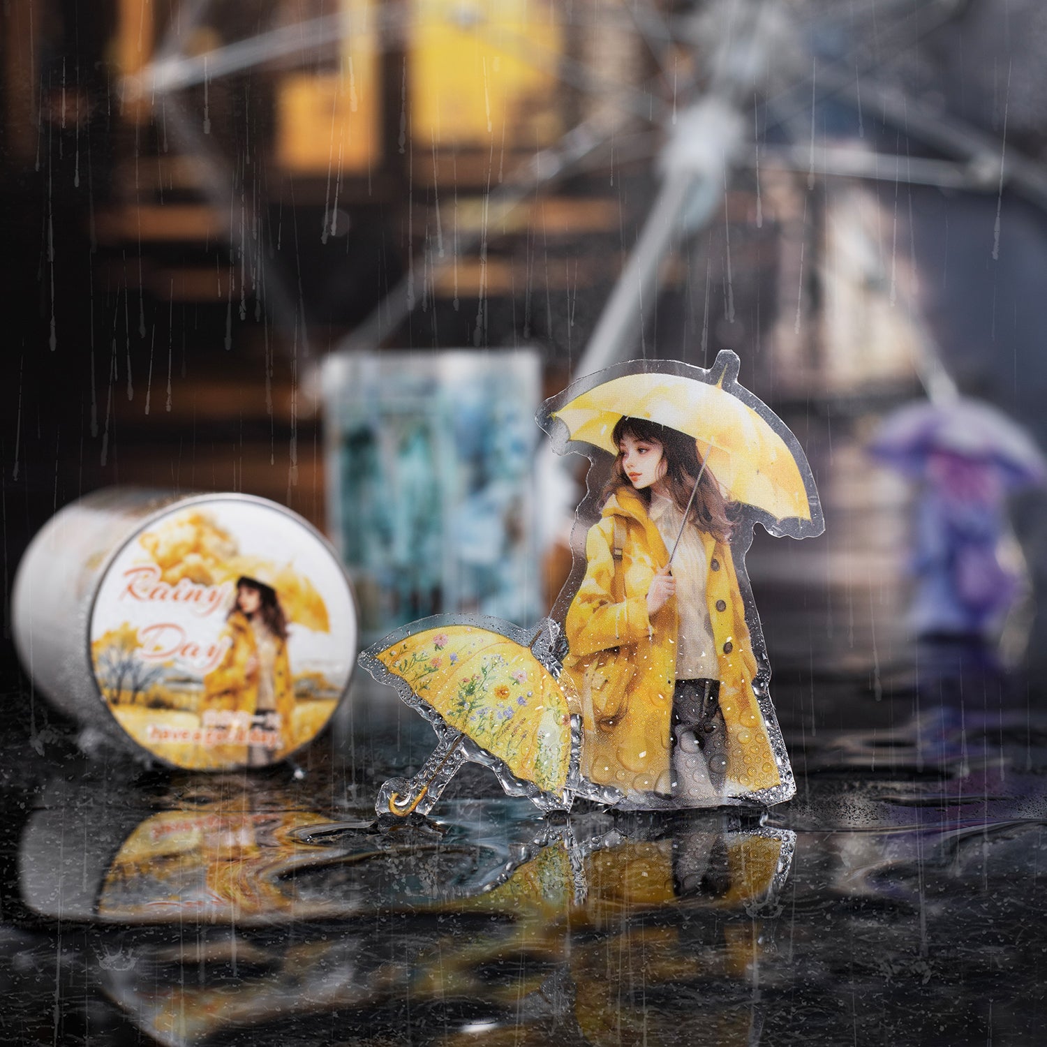 0313 Rainy day Series PET tape -6cm*2m