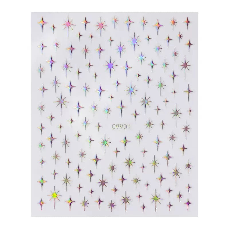 0602 Star Embossed sticker -1Pcs each pack