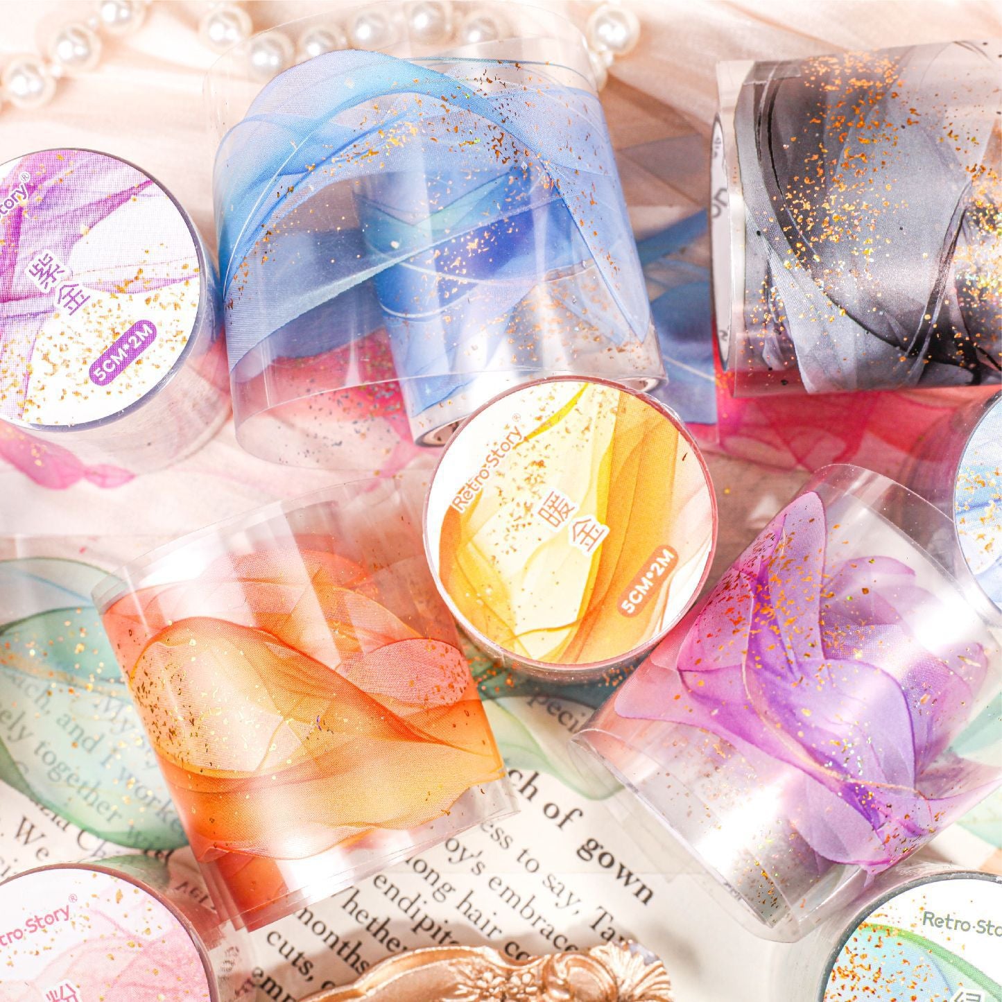0311 Flowing gold Series PET Tape -5cm*2m
