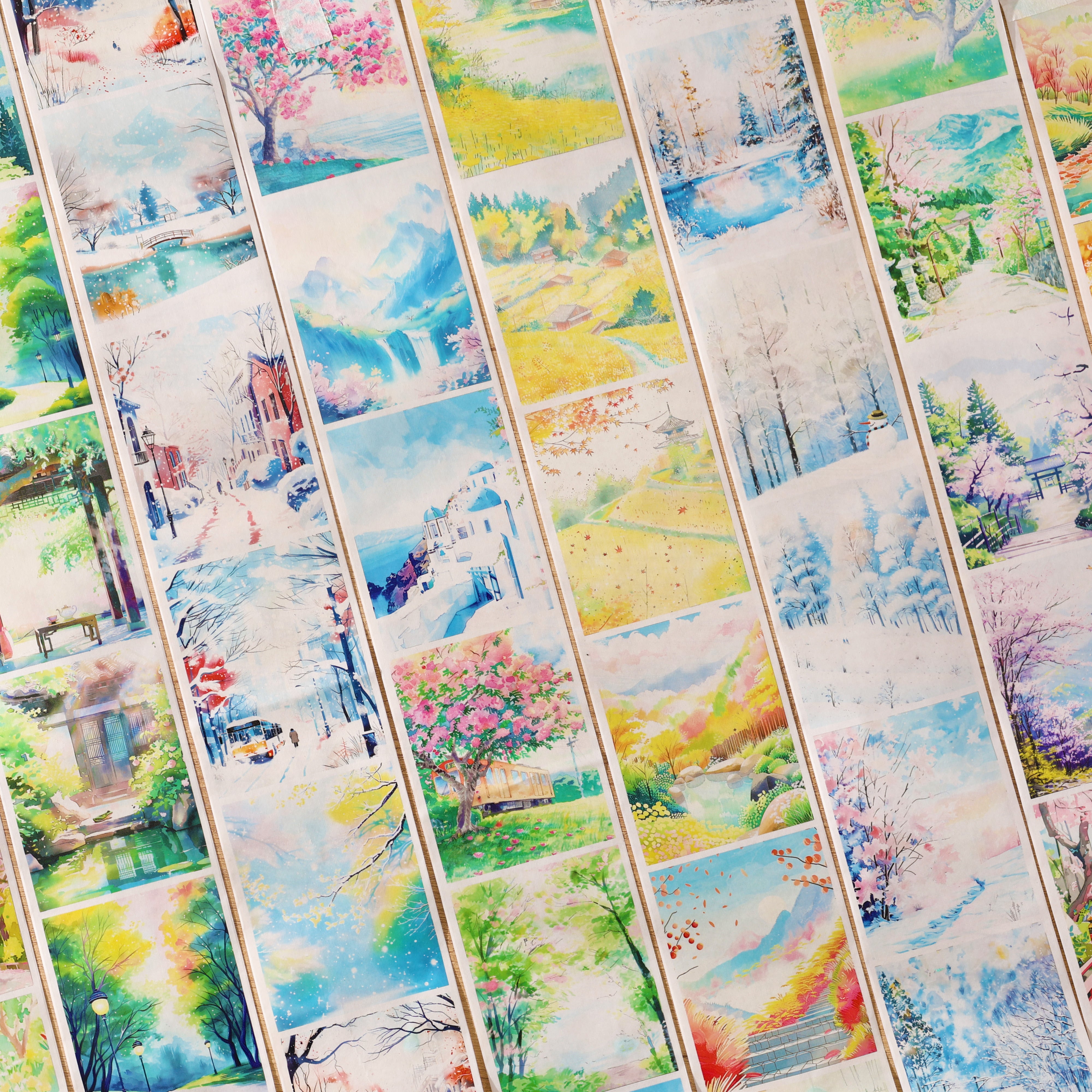 0816 Four Seasons clear rather Washi Tape Set 4 rolls 8cm*2m