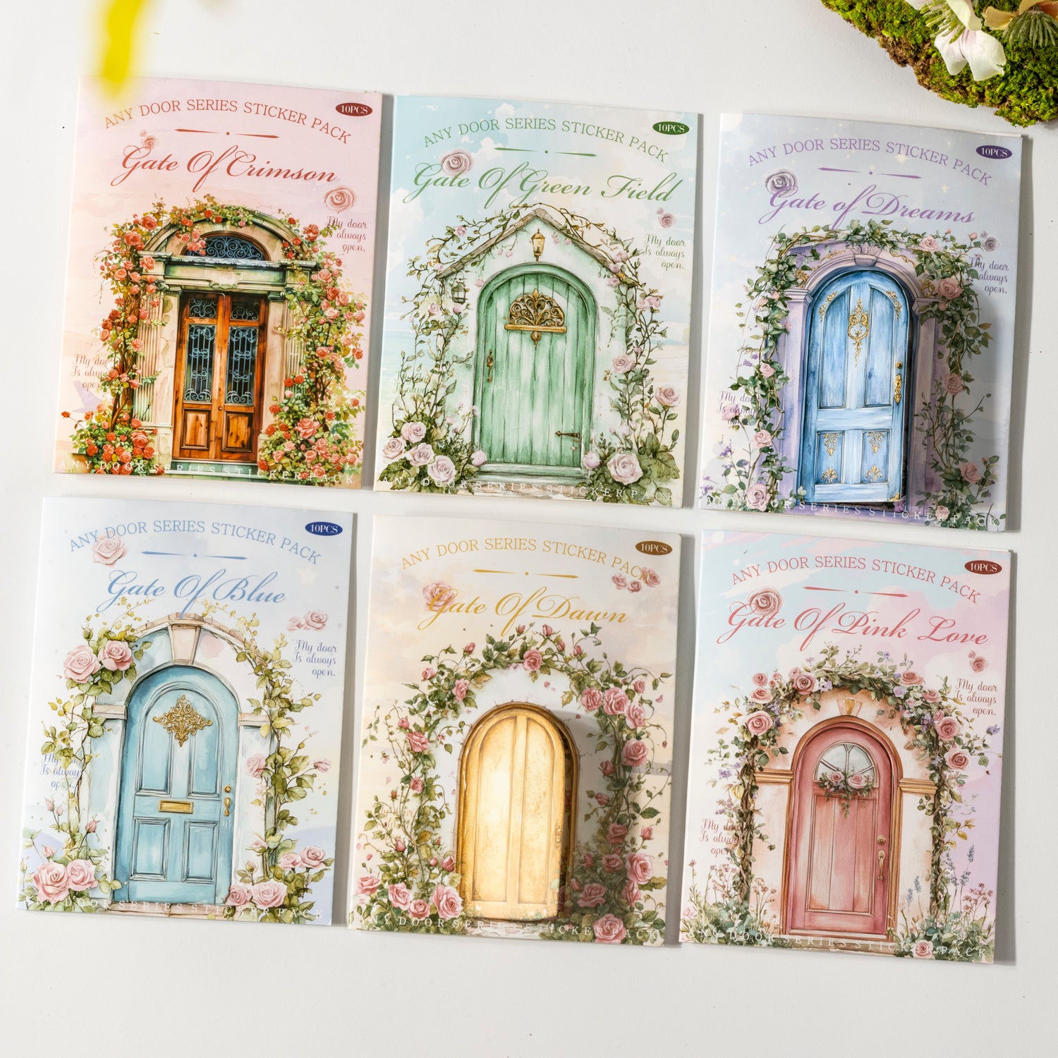 0329 Any door series cardstock Sticker -10Pcs each pack