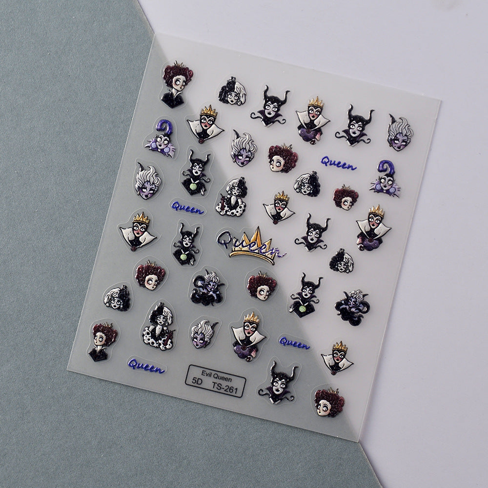 0806 M173- Queen Embossed Mini sticker 1 Pcs