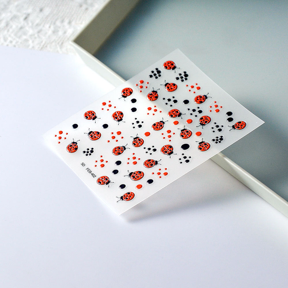 0922 M226- Ladybug Embossed Mini sticker 1 Pcs