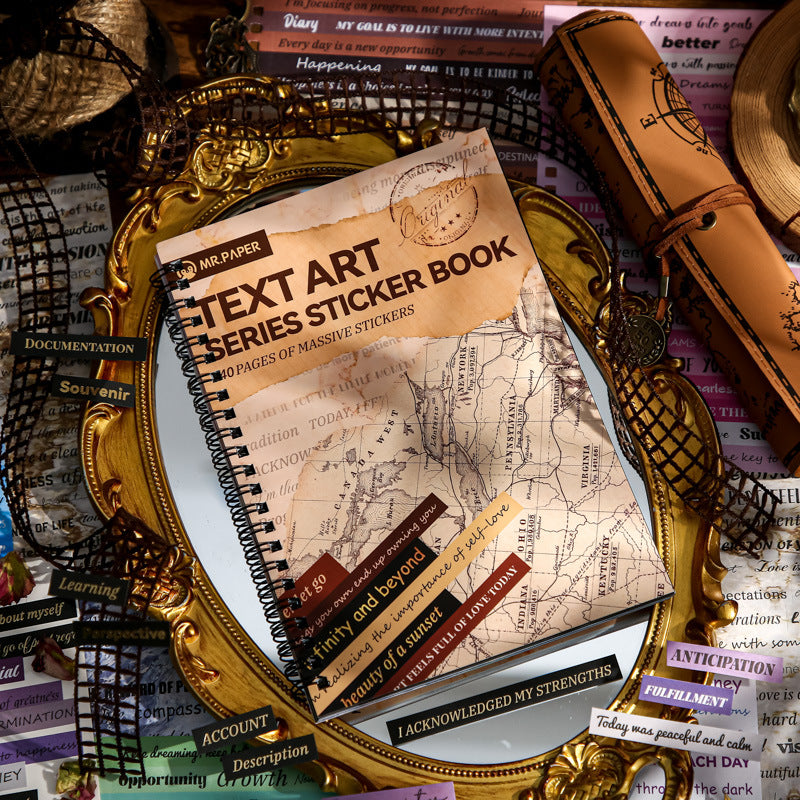 0505 Text art Series writing paper Sticker book -40Pcs each pack