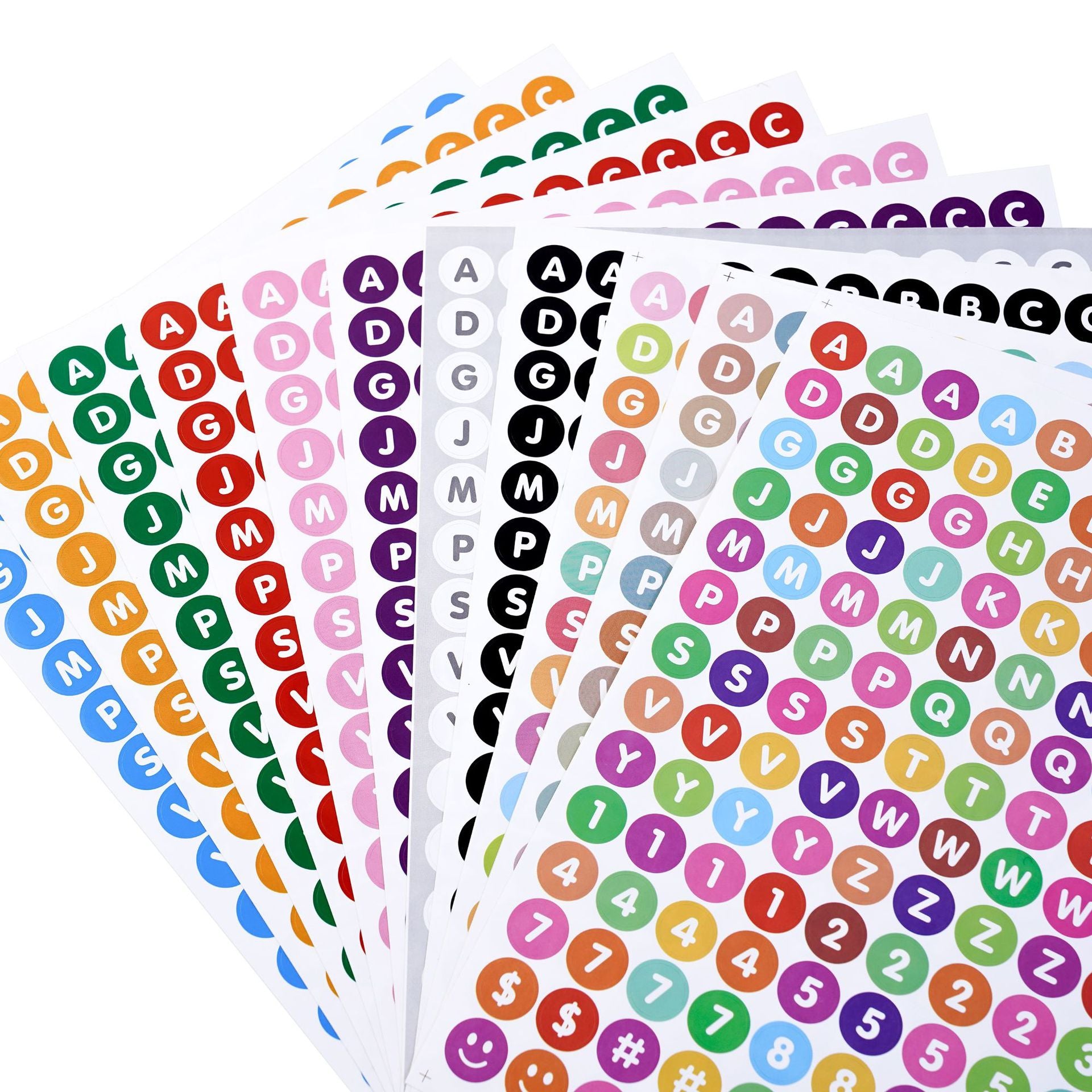 1017 Round letters sticker 1 set 11 pcs