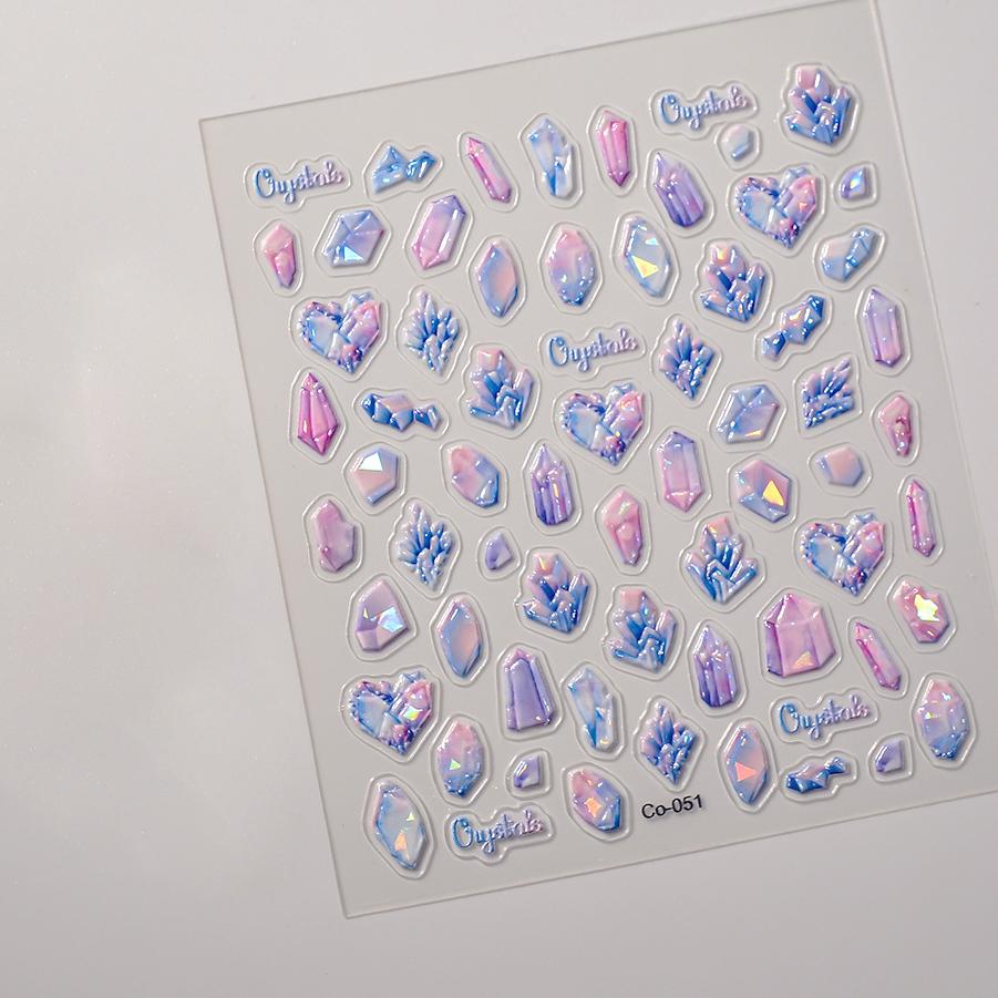 0718 M158- Crystal Embossed Mini sticker 1 Pcs