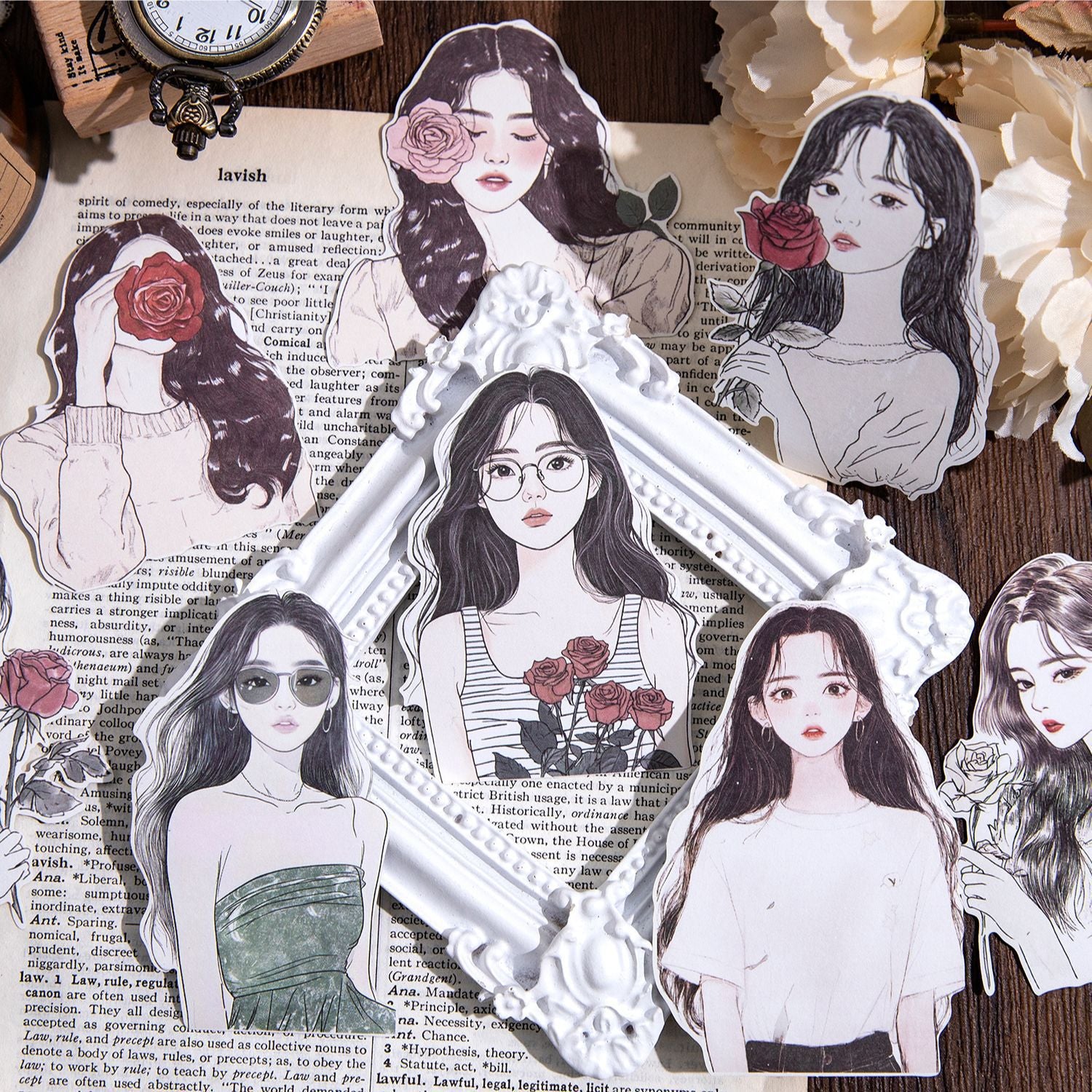 0227 Frost White Overture Series Stickers -10Pcs each pack