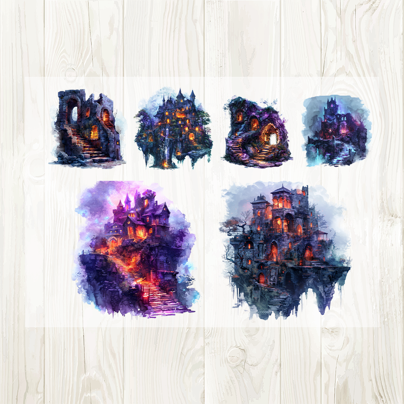 A4 Dark Castle matte PET pre-cut large sticker 1 pack 2 sheets