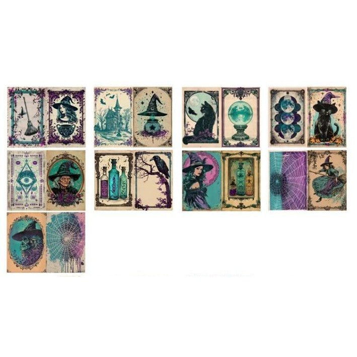 0401 A4 size Gothic Witch Style Paper 9 pcs