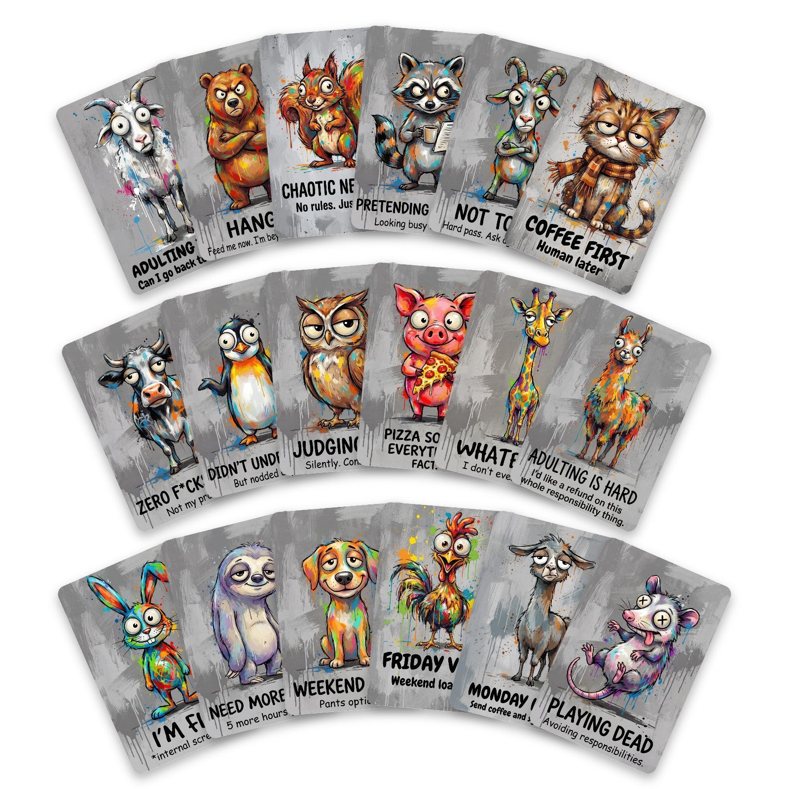 260522 Funny Animals Cardstock 18pcs 2.36*3.5 inch