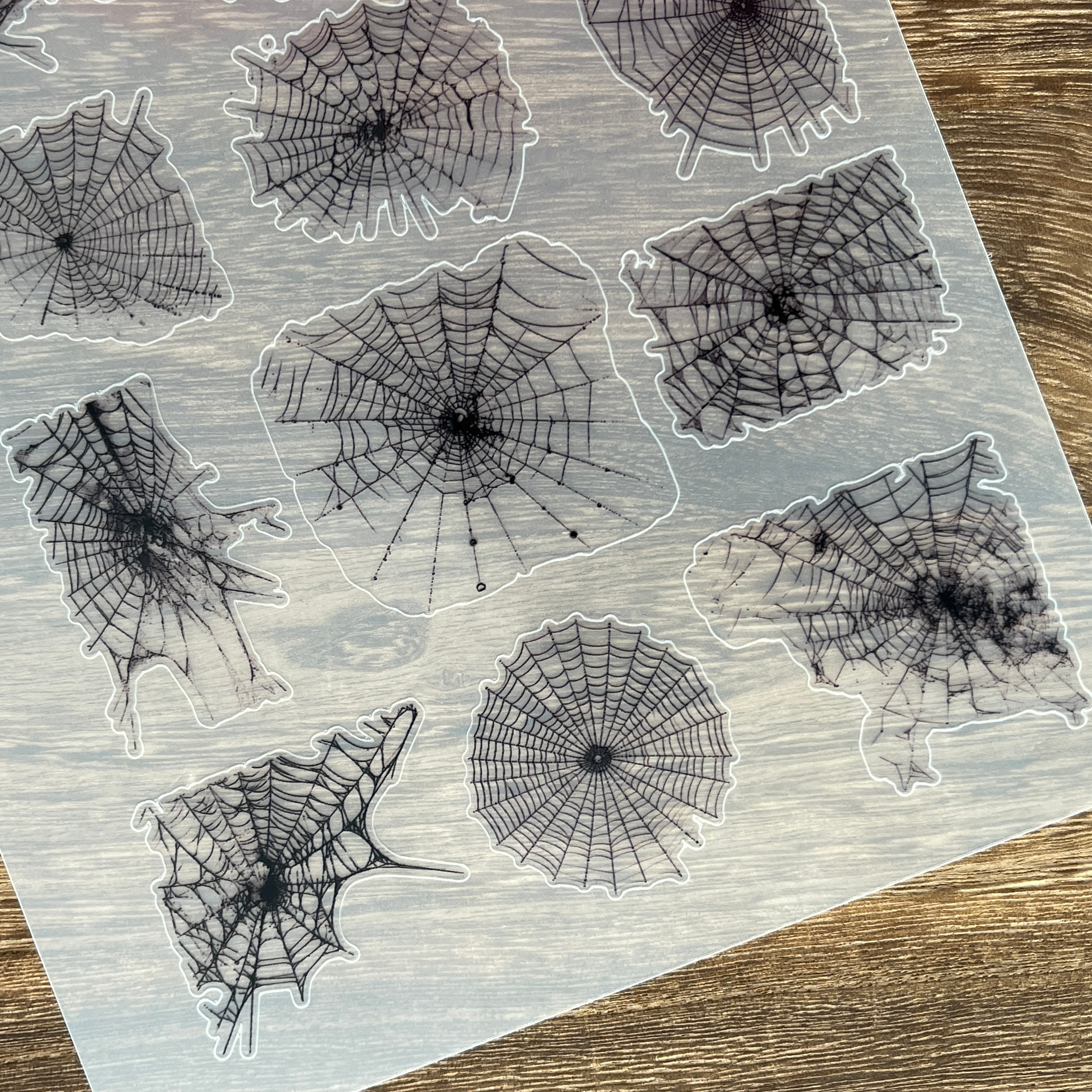 3D Black Spider web PET Stickers 1pcs